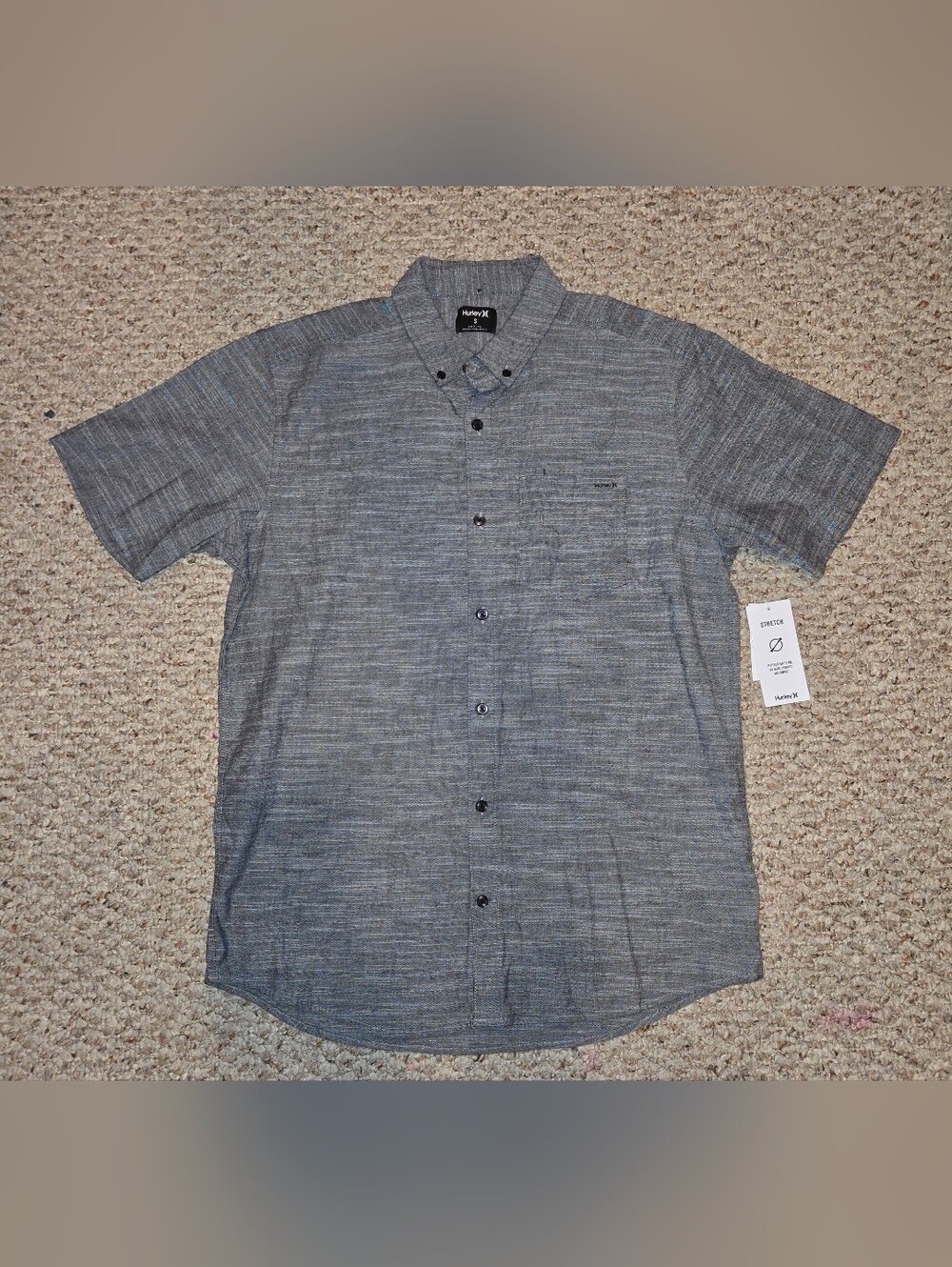 NWT HURLEY Button Up Gray Men's Size Small
